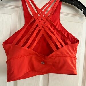 lululemon athletica Vibrant Red Strappy Sports Bra